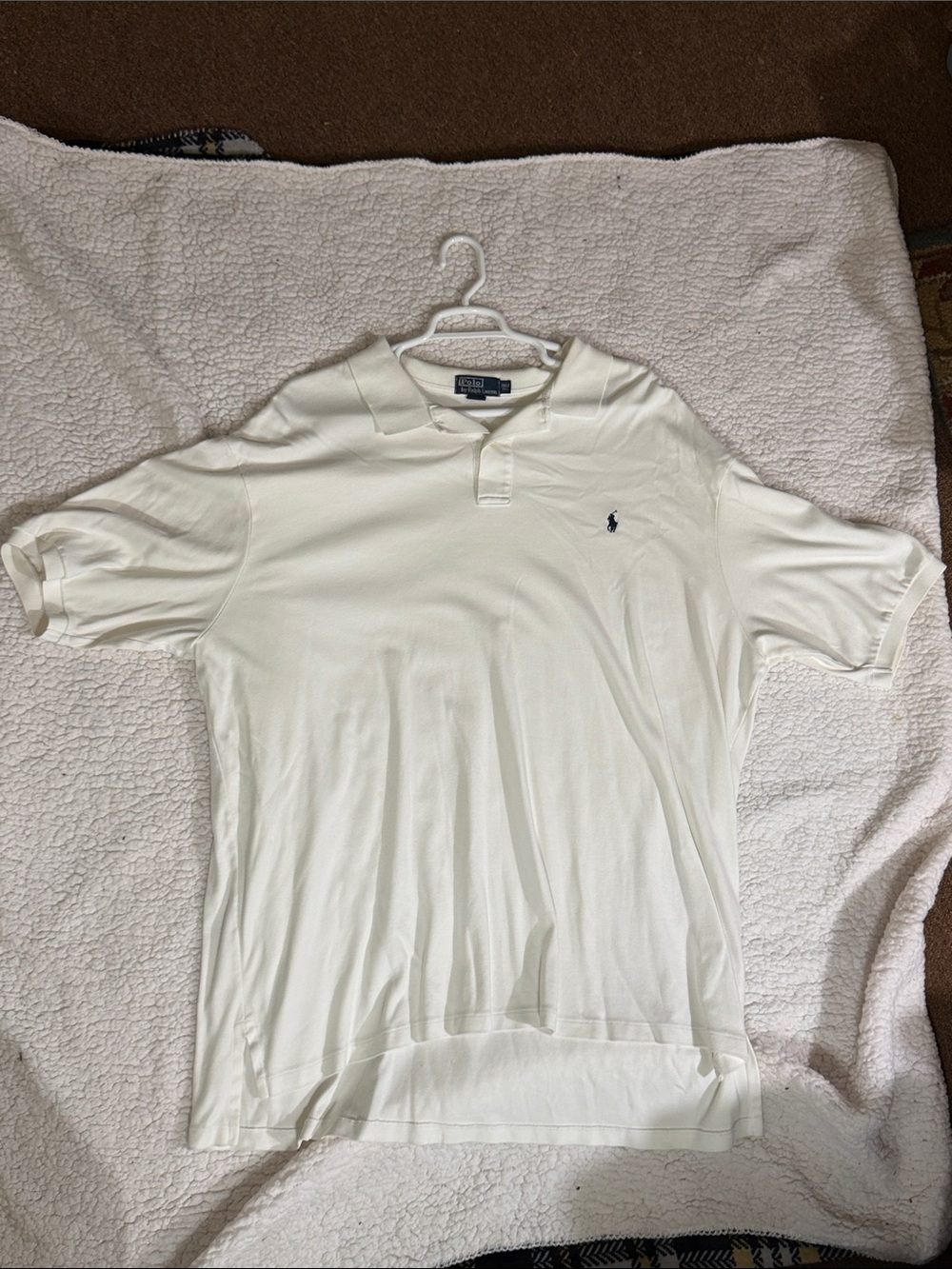 Polo by Ralph Lauren Men's Cream Short-Sleeve Polo with Navy Pony